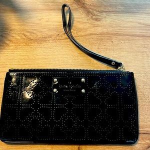 Kate Spade Black Patent Leather Wristlet